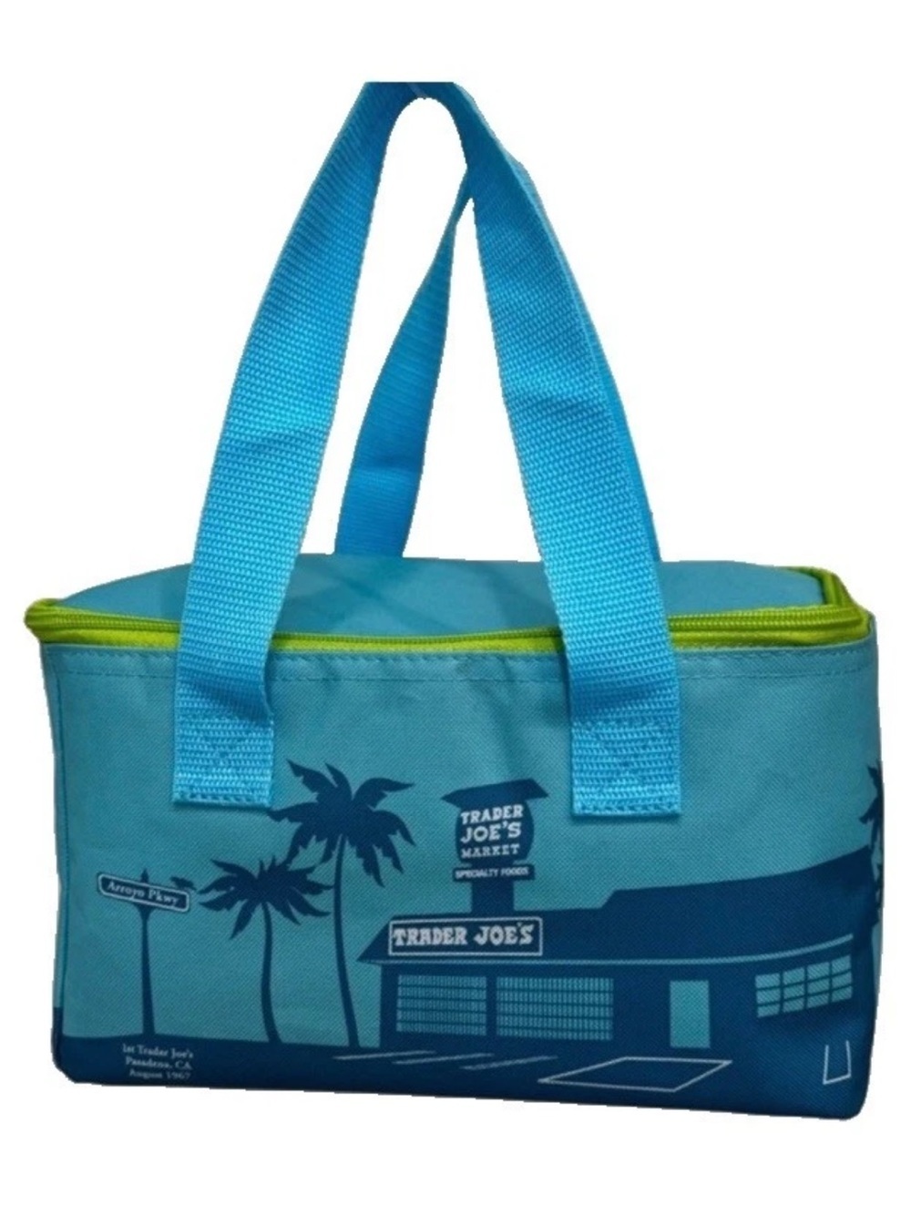 NWOT, Trader Joe's Blue Tropical Insulated Tote, limited edition. 1.5 gallon.